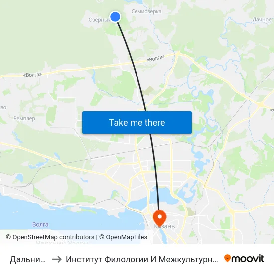 Дальние Сады to Институт Филологии И Межкультурной Коммуникации Кфу map