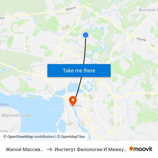 Жилой Массив Борисоглебское to Институт Филологии И Межкультурной Коммуникации Кфу map