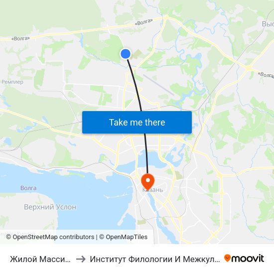 Жилой Массив Сухая Река-1 to Институт Филологии И Межкультурной Коммуникации Кфу map