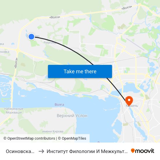 Осиновская Гимназия to Институт Филологии И Межкультурной Коммуникации Кфу map