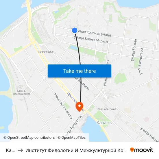 Каи-2 to Институт Филологии И Межкультурной Коммуникации Кфу map