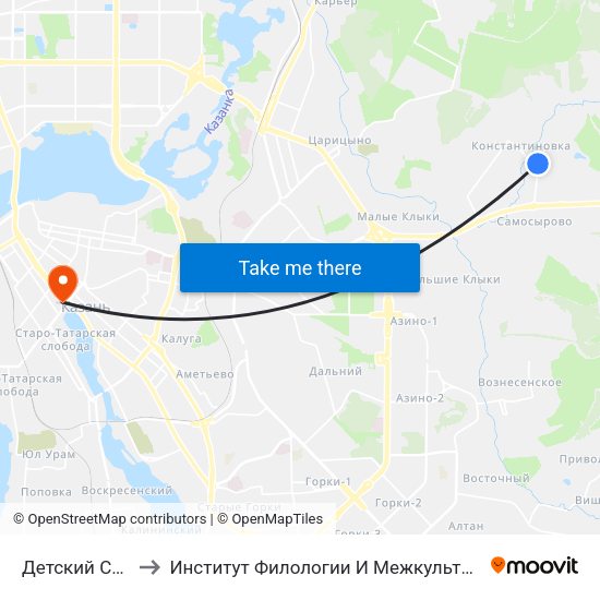 Детский Сад №148-1 to Институт Филологии И Межкультурной Коммуникации Кфу map