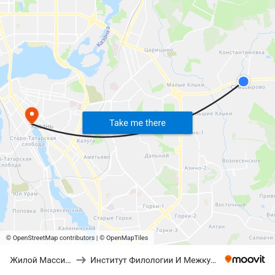 Жилой Массив Самосырово to Институт Филологии И Межкультурной Коммуникации Кфу map