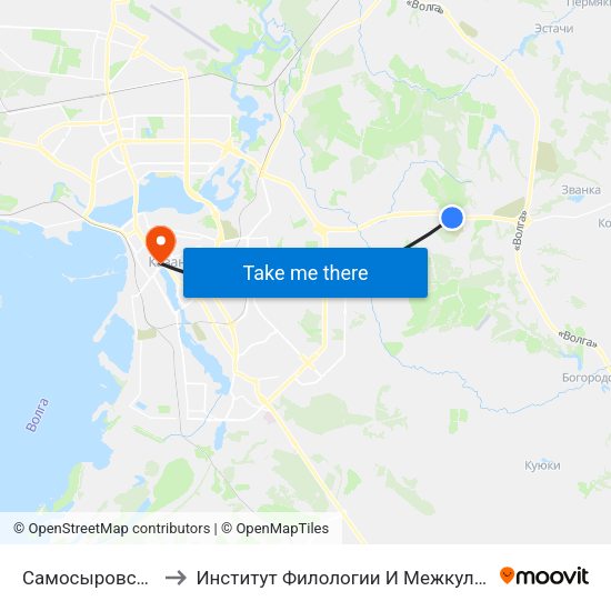 Самосыровское Кладбище to Институт Филологии И Межкультурной Коммуникации Кфу map