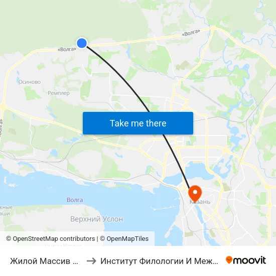 Жилой Массив Краснооктябрьский to Институт Филологии И Межкультурной Коммуникации Кфу map