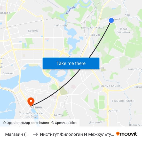 Магазин (Нагорный) to Институт Филологии И Межкультурной Коммуникации Кфу map