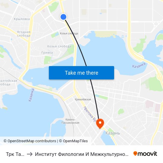 Трк Тандем to Институт Филологии И Межкультурной Коммуникации Кфу map