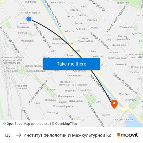 Цум-1 to Институт Филологии И Межкультурной Коммуникации Кфу map