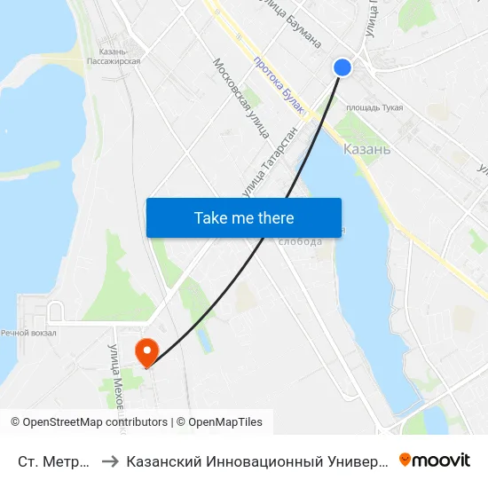 Ст. Метро Пл.Г.Тукая to Казанский Инновационный Университет Имени В.Г Тимирясова (Иэуп) map