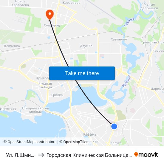 Ул. Л.Шмидта to Городская Клиническая Больница №12 map