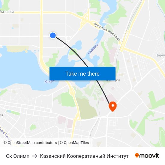Ск Олимп to Казанский Кооперативный Институт map