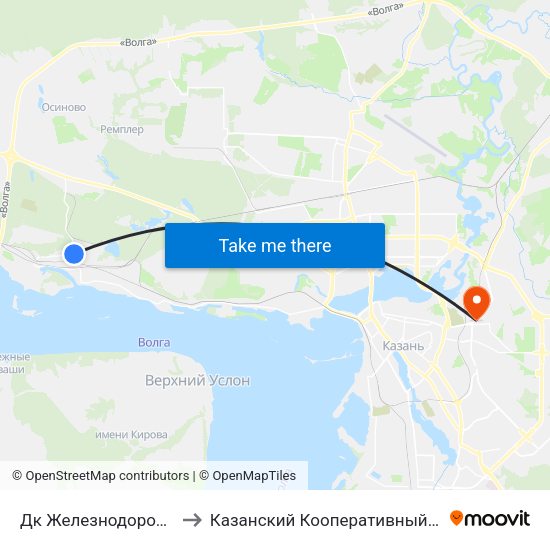 Дк Железнодорожников to Казанский Кооперативный Институт map
