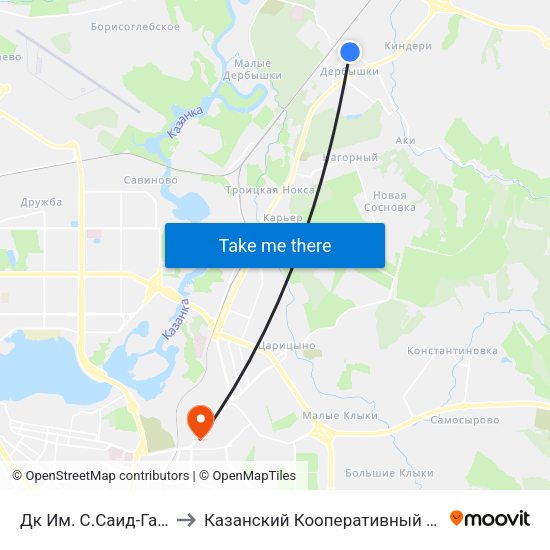 Дк Им. С.Саид-Галиева to Казанский Кооперативный Институт map