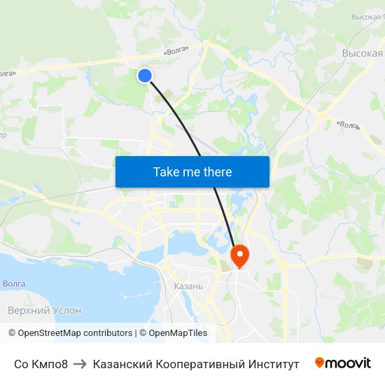 Со Кмпо8 to Казанский Кооперативный Институт map