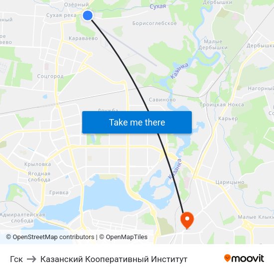 Гск to Казанский Кооперативный Институт map