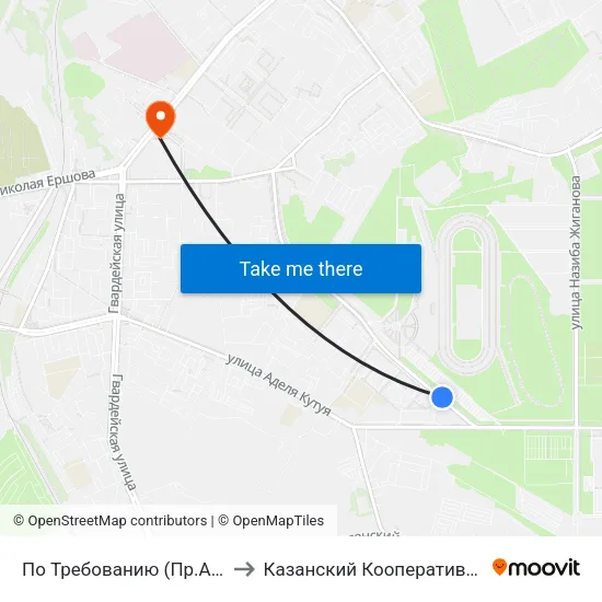 По Требованию (Пр.А.Камалеева) to Казанский Кооперативный Институт map