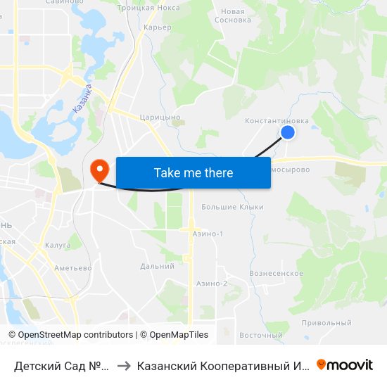 Детский Сад №148-1 to Казанский Кооперативный Институт map