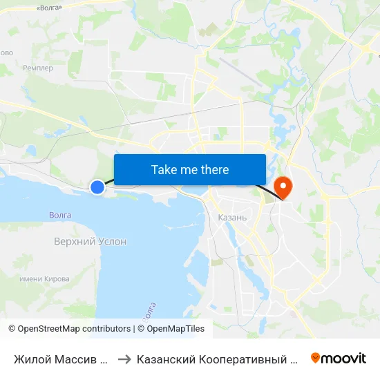 Жилой Массив Алтай to Казанский Кооперативный Институт map