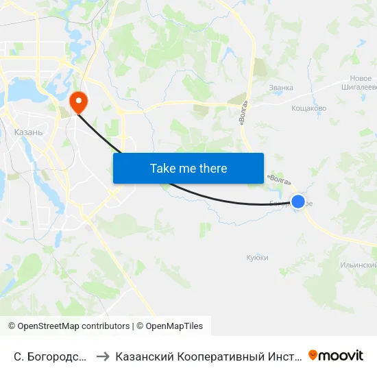 С. Богородское to Казанский Кооперативный Институт map