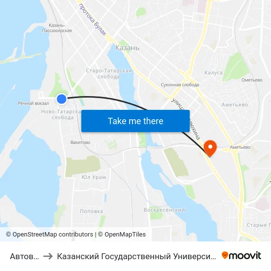 Автовокзал to Казанский Государственный Университет Культуры И Искусств map