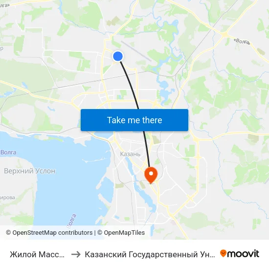 Жилой Массив Караваево-3 to Казанский Государственный Университет Культуры И Искусств map
