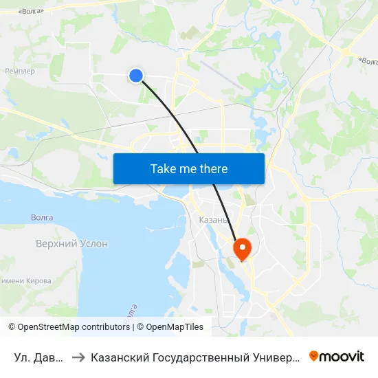 Ул. Давыдова-1 to Казанский Государственный Университет Культуры И Искусств map