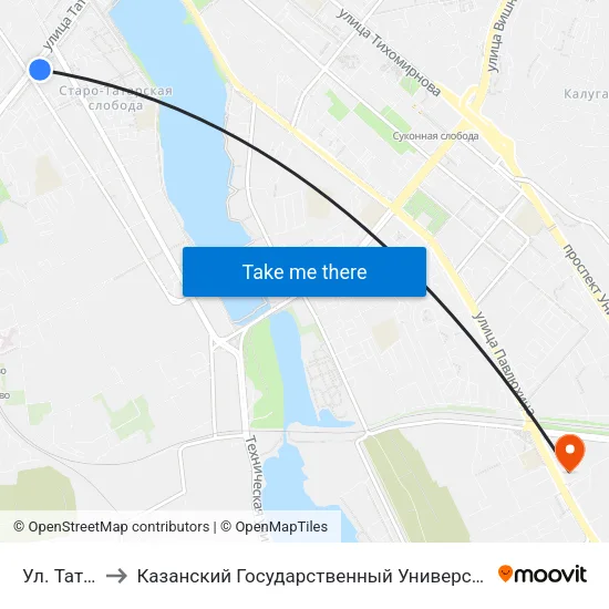 Ул. Татарстан to Казанский Государственный Университет Культуры И Искусств map