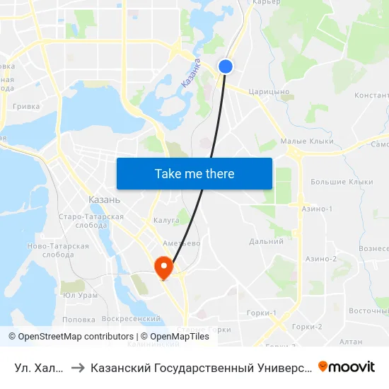 Ул. Халитова-3 to Казанский Государственный Университет Культуры И Искусств map