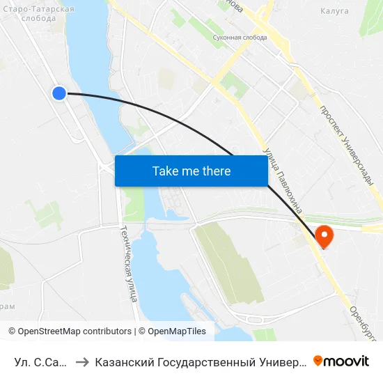 Ул. С.Сайдашева to Казанский Государственный Университет Культуры И Искусств map