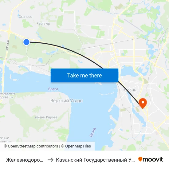 Железнодорожный Техникум-1 to Казанский Государственный Университет Культуры И Искусств map