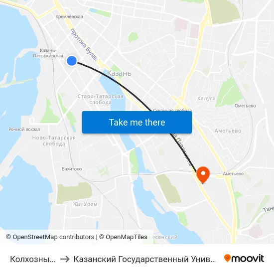 Колхозный Рынок-3 to Казанский Государственный Университет Культуры И Искусств map