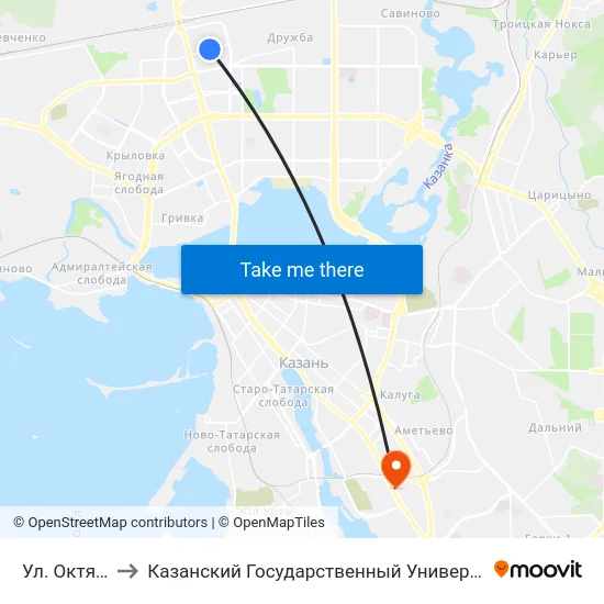 Ул. Октябрьская to Казанский Государственный Университет Культуры И Искусств map
