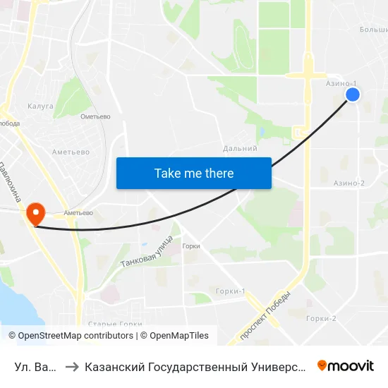 Ул. Вагапова to Казанский Государственный Университет Культуры И Искусств map