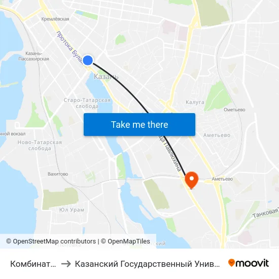 Комбинат Здоровье to Казанский Государственный Университет Культуры И Искусств map
