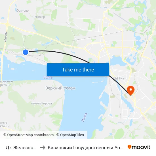 Дк Железнодорожников-1 to Казанский Государственный Университет Культуры И Искусств map
