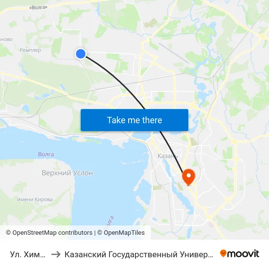 Ул. Химическая to Казанский Государственный Университет Культуры И Искусств map