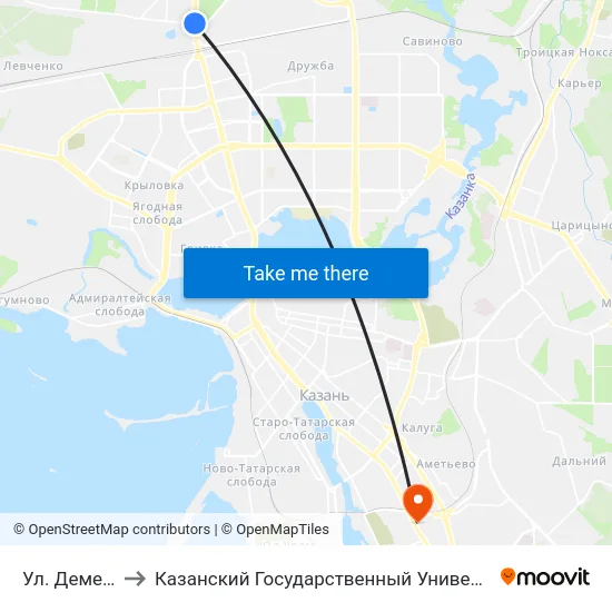 Ул. Дементьева-4 to Казанский Государственный Университет Культуры И Искусств map