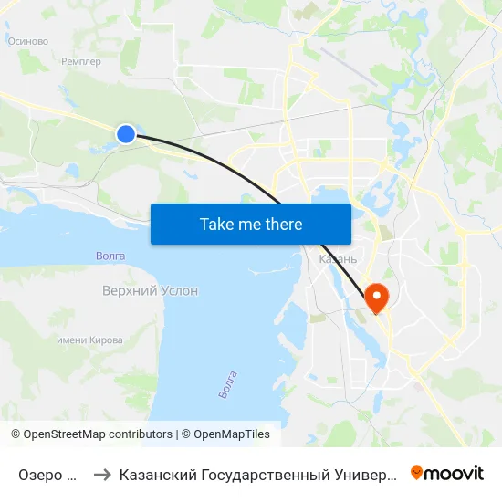 Озеро Лебяжье to Казанский Государственный Университет Культуры И Искусств map