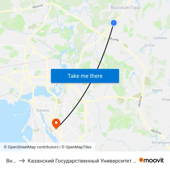 Вниви to Казанский Государственный Университет Культуры И Искусств map