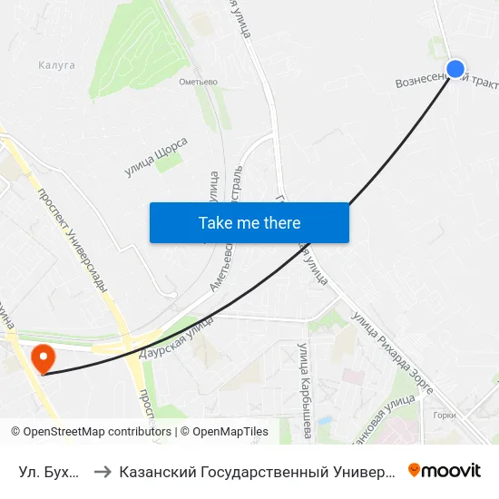 Ул. Бухарская-1 to Казанский Государственный Университет Культуры И Искусств map