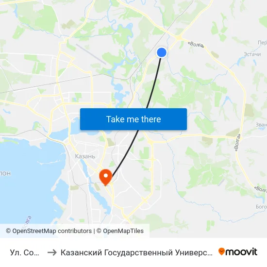 Ул. Советская to Казанский Государственный Университет Культуры И Искусств map