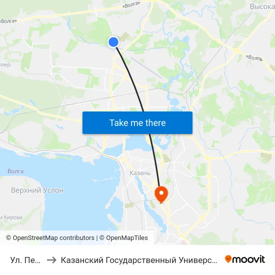 Ул. Песочная to Казанский Государственный Университет Культуры И Искусств map