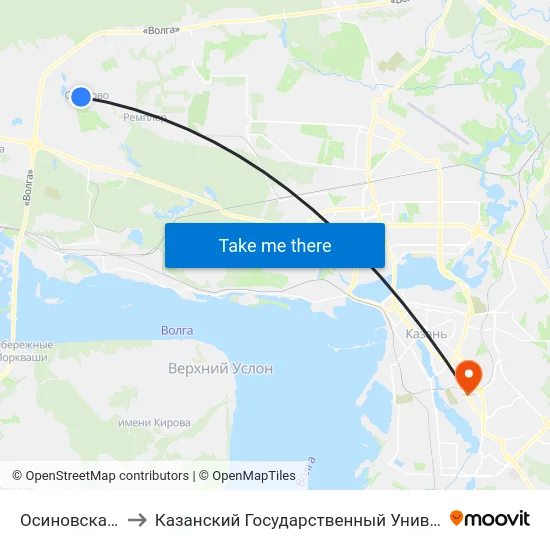 Осиновская Гимназия to Казанский Государственный Университет Культуры И Искусств map