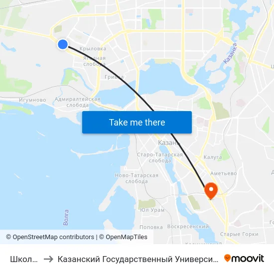 Школа №70 to Казанский Государственный Университет Культуры И Искусств map