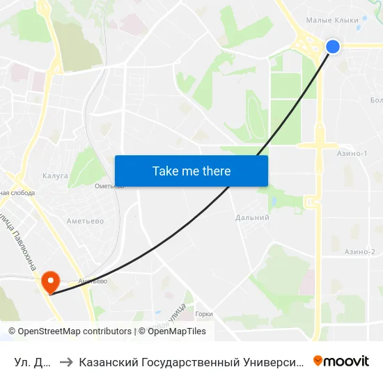 Ул. Дуслык to Казанский Государственный Университет Культуры И Искусств map