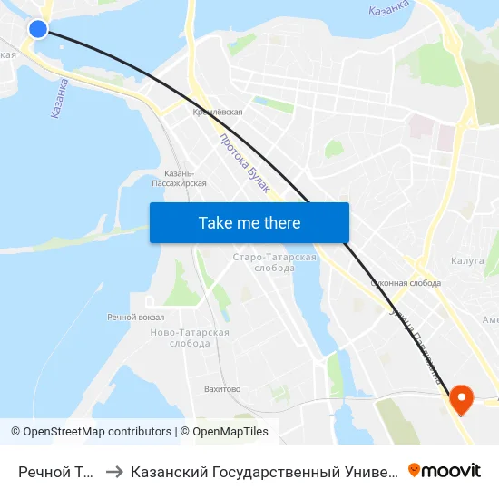 Речной Техникум-3 to Казанский Государственный Университет Культуры И Искусств map