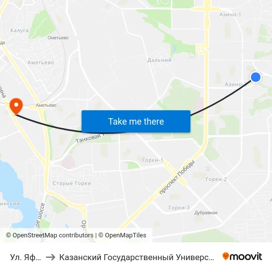 Ул. Яфраклы to Казанский Государственный Университет Культуры И Искусств map