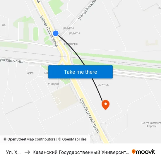 Ул. Халева to Казанский Государственный Университет Культуры И Искусств map