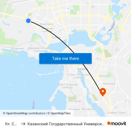 Ул. Светлая to Казанский Государственный Университет Культуры И Искусств map