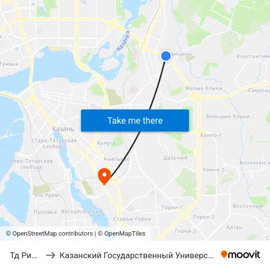 Тд Риф-Эль-2 to Казанский Государственный Университет Культуры И Искусств map